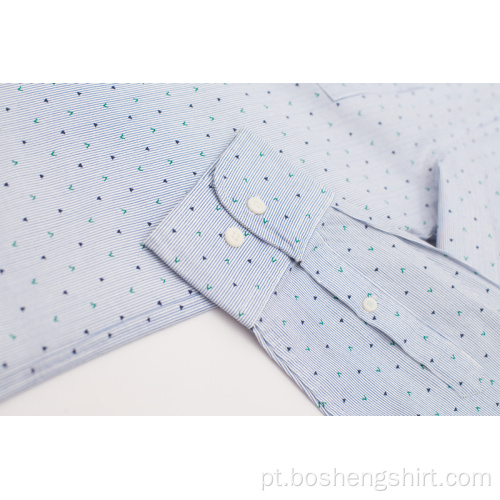 Camisa de manga comprida azul marinho de design formal